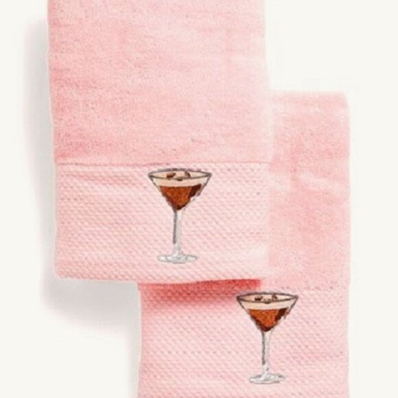 DEBORAH CONNOLLY Other - Deborah Connolly 2 Pink Hand Towels 16x28 Embroidered Plush Soft New with tag